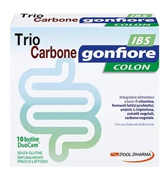 TRIOCARBONE GONFIORE IBS 10 BUSTE DUOCAM DA 2 G + 1,5 G - Farmacia Nuova Dr.ssa Gabriella Catellani