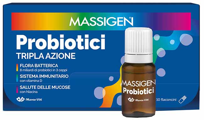 MASSIGEN PROBIOTICI 10 FLACONCINI X 8 ML PREZZO PIENO - Farmacia Nuova Dr.ssa Gabriella Catellani