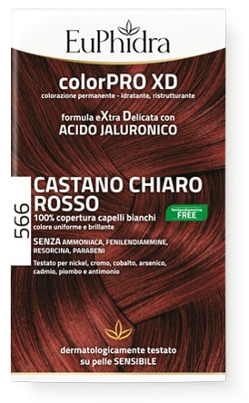 EUPHIDRA COLORPRO GEL COLORANTE CAPELLI XD 566 CASTANO CHIARO ROSSO 50 ML + ATTIVANTE + BALSAMO + GUANTI - Farmacia Nuova Dr.ssa Gabriella Catellani