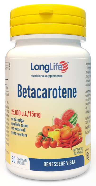 LONGLIFE BETACAROTENE 25000 UI 30 COMPRESSE - Farmacia Nuova Dr.ssa Gabriella Catellani