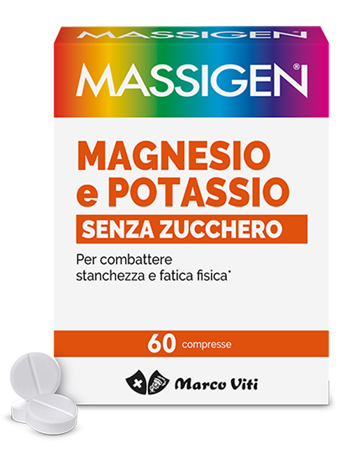 MASSIGEN MAGNESIO POTASSIO SENZA ZUCCHERI 60 COMPRESSE - Farmacia Nuova Dr.ssa Gabriella Catellani