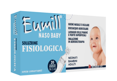 EUMILL NASO BABY SOLUZIONE FISIOLOGICA 20 CONTENITORI MONODOSE 5 ML - Farmacia Nuova Dr.ssa Gabriella Catellani