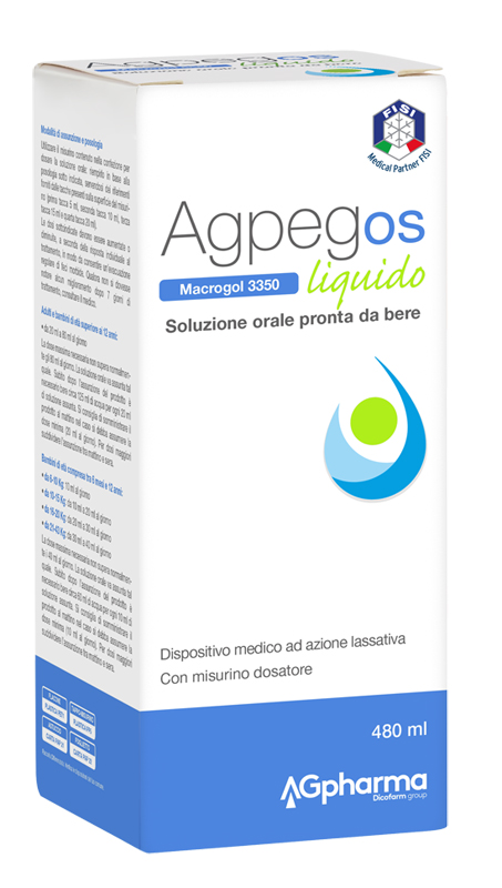 AGPEG OS MACROGOL 3350 LIQUIDO 480 ML - Farmacia Nuova Dr.ssa Gabriella Catellani