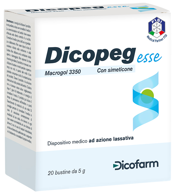 DICOPEG ESSE 20 BUSTE 5 G MACROGOL 3350 - Farmacia Nuova Dr.ssa Gabriella Catellani