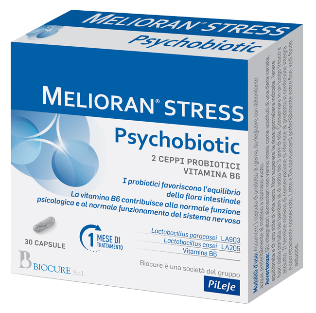 MELIORAN STRESS PSYCHOBIOTIC 30 CAPSULE - Farmacia Nuova Dr.ssa Gabriella Catellani