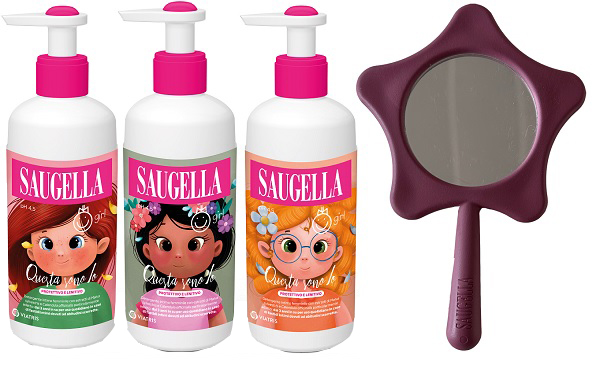 SAUGELLA BUNDLE GIRL DETERGENTE INTIMO QUESTA SONO IO PROTETTIVO LENITIVO 200 ML + GADGET SPECCHIO OMAGGIO - Farmacia Nuova Dr.ssa Gabriella Catellani