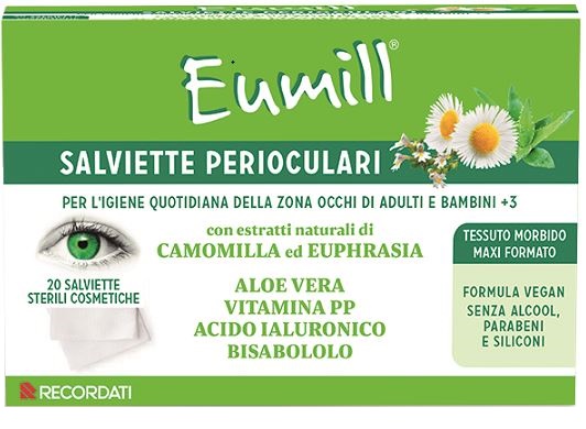 EUMILL SALVIETTE PERIOCULARI 20 PEZZI - Farmacia Nuova Dr.ssa Gabriella Catellani
