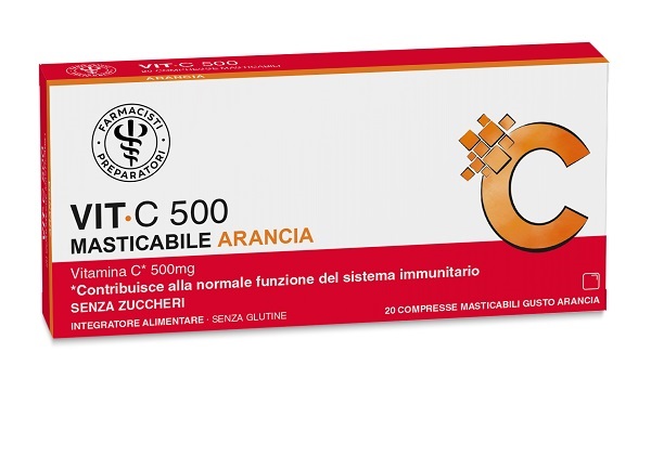 LFP VIT C 500 MASTICABILE ARANCIA 20 COMPRESSE MASTICABILI DA 1,65 G - Farmacia Nuova Dr.ssa Gabriella Catellani
