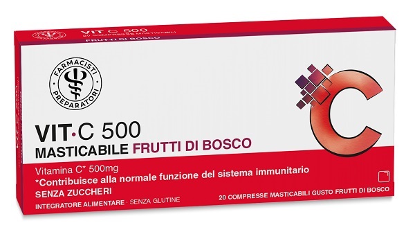 LFP VIT C 500 MASTICABILE FRUTTI ROSSI 20 COMPRESSE MASTICABILI DA 1,65 G - Farmacia Nuova Dr.ssa Gabriella Catellani