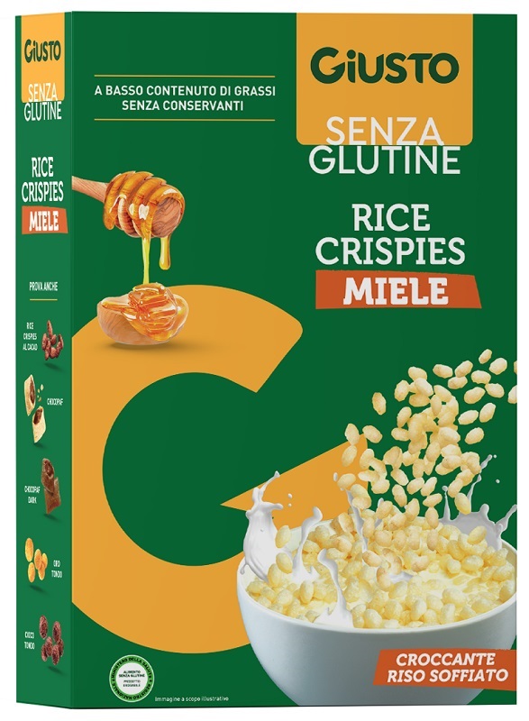 GIUSTO SENZA GLUTINE RICE CRISPIES MIELE 200 G - Farmacia Nuova Dr.ssa Gabriella Catellani