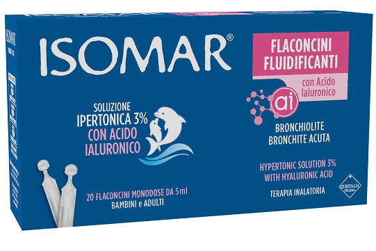 ISOMAR FLACONCINI FLUIDIFICANTI SOLUZIONE IPERTONICA 30%+ACIDO IALURONICO 20 FLACONCINI DA 5 ML - Farmacia Nuova Dr.ssa Gabriella Catellani