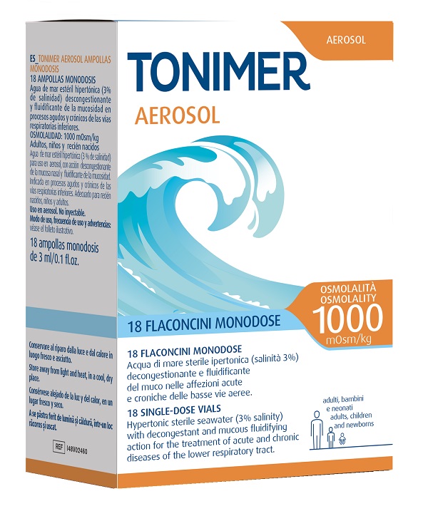 TONIMER AEROSOL 1000MOSM/KG 18 FLACONCINI MONODOSE DA 3 ML - Farmacia Nuova Dr.ssa Gabriella Catellani
