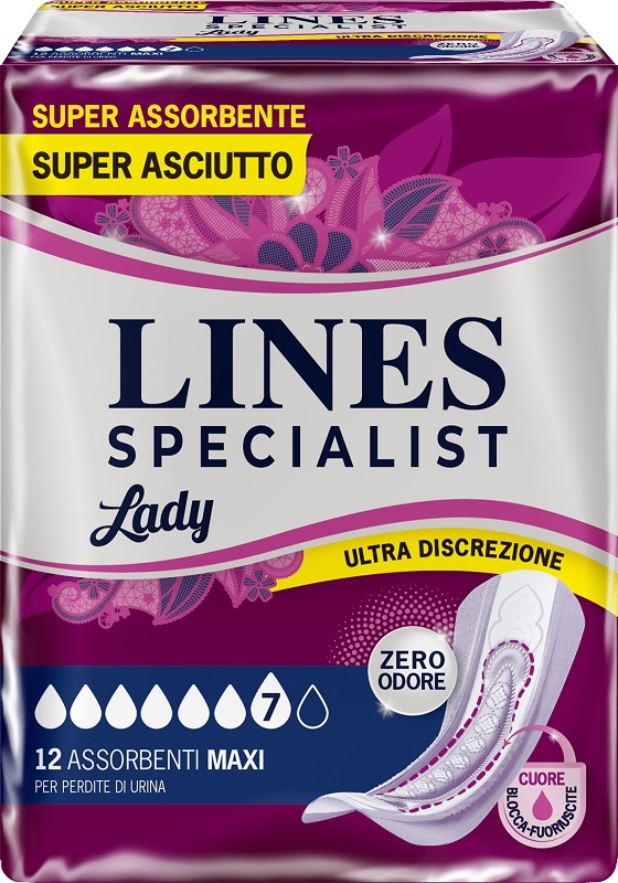 ASSORBENTI PER INCONTINENZA LINES SPECIALIST LADY 12 PEZZI - Farmacia Nuova Dr.ssa Gabriella Catellani