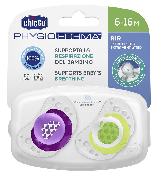 CHICCO SUCCHIETTO AIR GIRL IN SILICONE 6-16 MESI 2 PEZZI - Farmacia Nuova Dr.ssa Gabriella Catellani