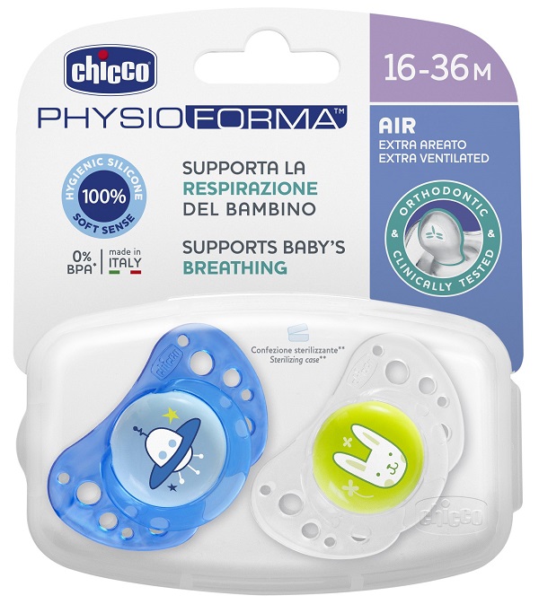 CHICCO SUCCHIETTO AIR BOY IN SILICONE 16-36 MESI 2 PEZZI - Farmacia Nuova Dr.ssa Gabriella Catellani