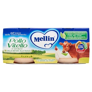 MELLIN OMOGENEIZZATO POLLO VITELLO CON VERDURE 2 X 80 G - Farmacia Nuova Dr.ssa Gabriella Catellani