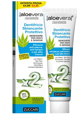 ALOEVERA2 DENTIFRICIO SBIANCANTE PROTETTIVO CON STEVIA 100 ML - Farmacia Nuova Dr.ssa Gabriella Catellani
