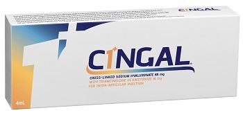 SIRINGA PRERIEMPITA INTRA ARTICOLARE CINGAL 4 ML 22MG/ML ACIDO RETICOLATO CON 4,5 MG/ML TRIAMCINOLONE ESACETONIDE - Farmacia Nuova Dr.ssa Gabriella Catellani