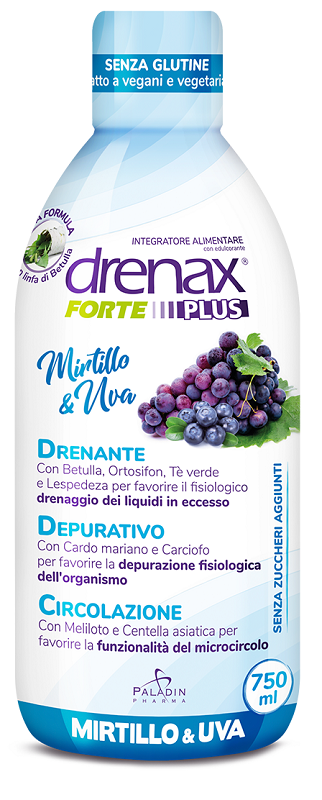 DRENAX FORTE PLUS ORIGINALE CON MIRTILLO E UVA 750 ML - Farmacia Nuova Dr.ssa Gabriella Catellani