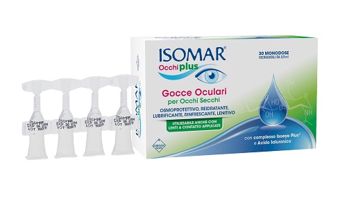 ISOMAR OCCHI PLUS GOCCE OCULARI PER OCCHI SECCHI ALL'ACIDO IALURONICO 0,25% 30 FLACONCINI MONODOSE - Farmacia Nuova Dr.ssa Gabriella Catellani
