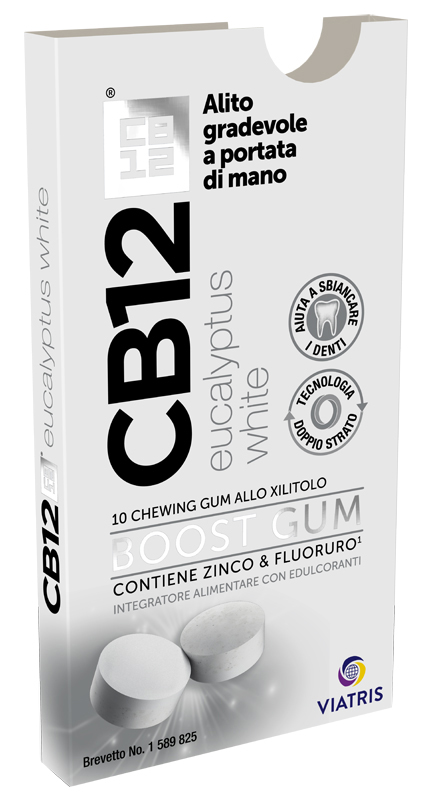 CB12 BOOST EUCALYPTUS WHITE 10 CHEWING GUM - Farmacia Nuova Dr.ssa Gabriella Catellani