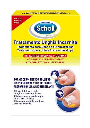 SCHOLL KIT TRATTAMENTO UNGHIA INCARNITA CONTENENTE SPRAY NEBULIZZATORE RINFRESCANTE 22 ML, COLLA PER UNGHIE 8 G, 10 CLIP RADDRIZZA UNGHIA - Farmacia Nuova Dr.ssa Gabriella Catellani