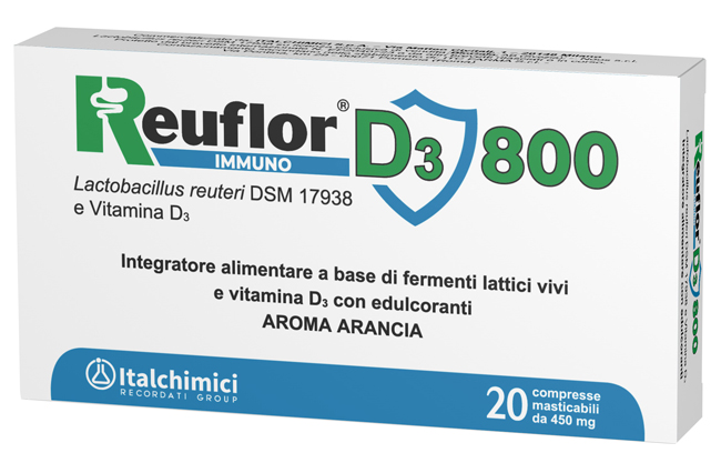 REUFLOR D3 800 20 COMPRESSE MASTICABILI AROMA ARANCIA - Farmacia Nuova Dr.ssa Gabriella Catellani