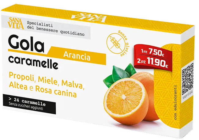 SANAVITA GOLA ARANCIA 24 COMPRESSE - Farmacia Nuova Dr.ssa Gabriella Catellani