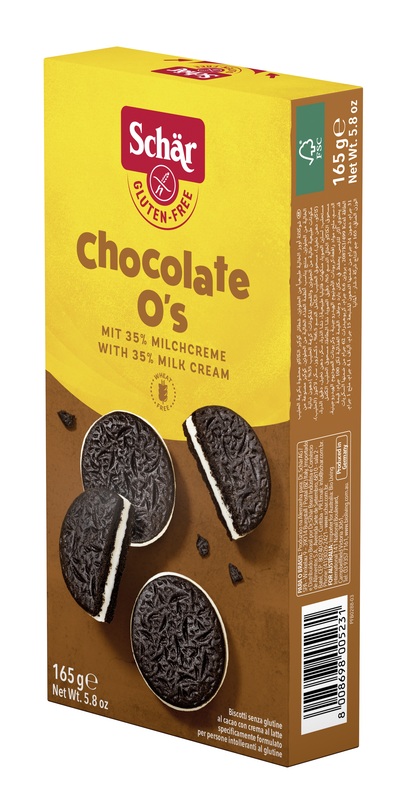 SCHAR CHOCOLATE O'S BISCOTTI AL CACAO CON CREMA AL LATTE 165 G - Farmacia Nuova Dr.ssa Gabriella Catellani