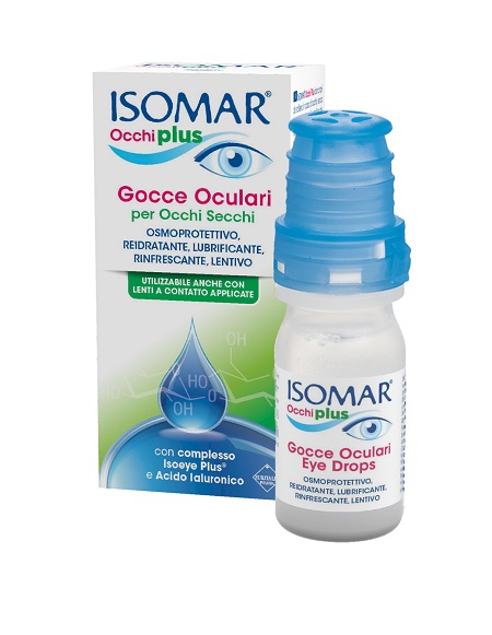 ISOMAR OCCHI PLUS GOCCE OCULARI PER OCCHI SECCHI ALL'ACIDO IALURONICO 0,25% 10 ML - Farmacia Nuova Dr.ssa Gabriella Catellani