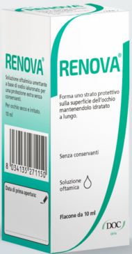 RENOVA COLLIRIO SOSTITUTO LACRIMALE A BASE DI ACIDO IALURONICO 0,4% FLACONE DA 10 ML SENZA CONSERVANTI - Farmacia Nuova Dr.ssa Gabriella Catellani