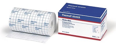 FASCIA AUTOADESIVA IPOALLERGENICA FIXOMULL STRETCH PER FISSAGGIO CATETERI M 5 X 5 CM - Farmacia Nuova Dr.ssa Gabriella Catellani