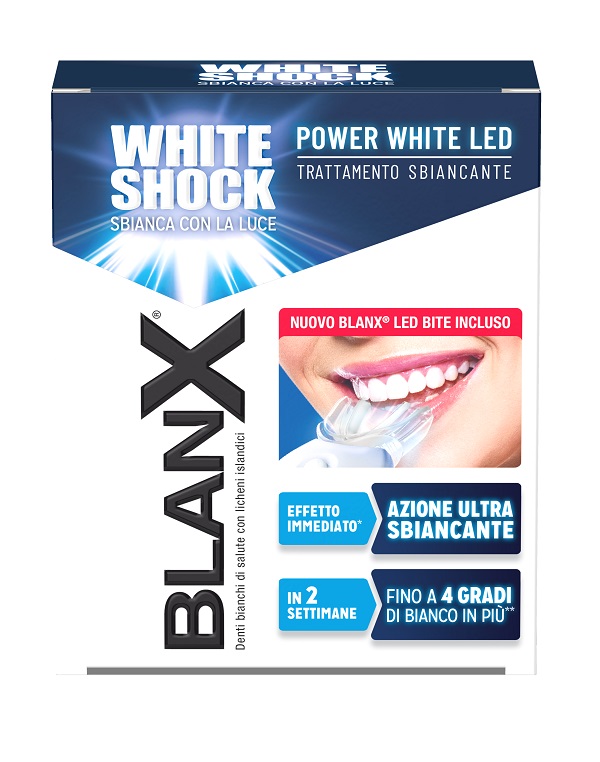 BLANX WHITE SHOCK TRATTAMENTO SBIANCANTE POWER WHITE 30 ML + LED BITE - Farmacia Nuova Dr.ssa Gabriella Catellani