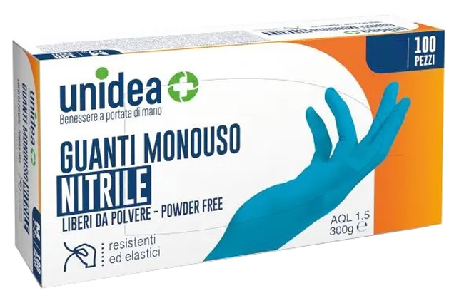 GUANTI IN NITRILE SENZA POLVERE UNIDEA MISURA SMALL 100 PEZZI - Farmacia Nuova Dr.ssa Gabriella Catellani