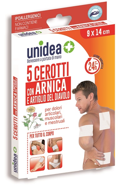 CEROTTO ANTIREUMATICO ALL'ARNICA UNIDEA 9X14 CM 5 PEZZI - Farmacia Nuova Dr.ssa Gabriella Catellani