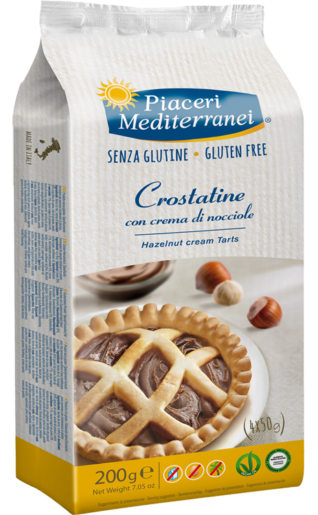 PIACERI MEDITERRANEI CROSTATINA CON CREMA DI NOCCIOLA 4 X 50 G - Farmacia Nuova Dr.ssa Gabriella Catellani