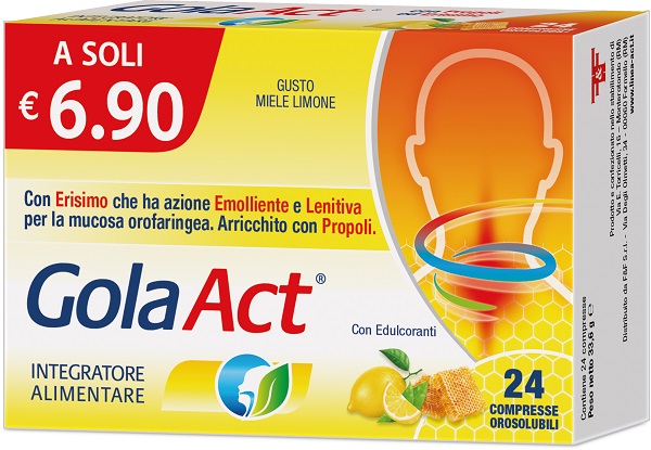 GOLA ACT MIELE E LIMONE 24 COMPRESSE OROSOLUBILI - Farmacia Nuova Dr.ssa Gabriella Catellani
