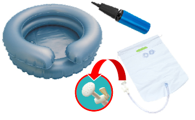 SET LAVATESTA COMPLETO BASIC CONTENITORE ROTONDO LAVATESTA GONFIABILE + POMPA GONFIAGGIO + SACCA PER CONTENERE ACQUA + DOCCIA CON RUBINETTO - Farmacia Nuova Dr.ssa Gabriella Catellani
