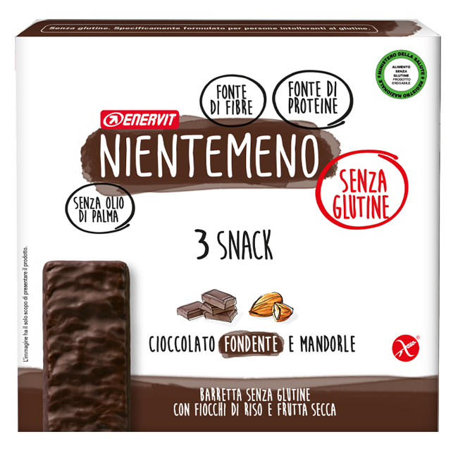NIENTEMENO BAR FONDENTE MANDORLE 3 X 33 G - Farmacia Nuova Dr.ssa Gabriella Catellani