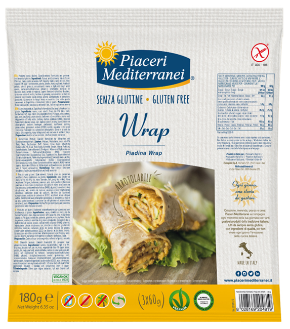 PIACERI MEDITERRANEI PIADINA WRAP 180 G - Farmacia Nuova Dr.ssa Gabriella Catellani