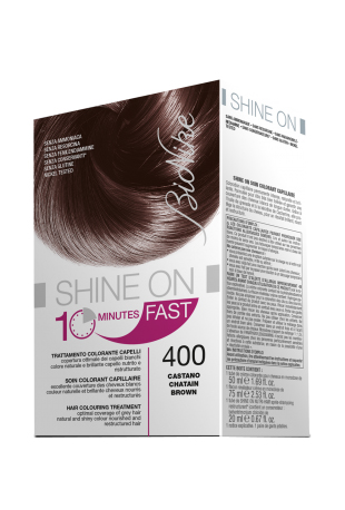 BIONIKE SHINE ON FAST TRATTAMENTO COLORANTE CAPELLI CASTANO 400 60 ML + TUBO 60 ML - Farmacia Nuova Dr.ssa Gabriella Catellani