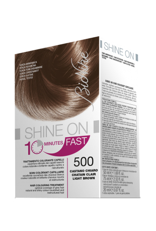 BIONIKE SHINE ON FAST TRATTAMENTO COLORANTE CAPELLI CASTANO CHIARO 500 FLACONE 60 ML + TUBO 60 ML - Farmacia Nuova Dr.ssa Gabriella Catellani