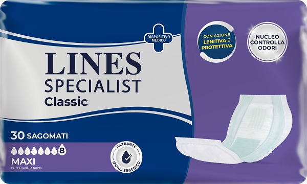 PANNOLONE PER INCONTINENZA LINES SPECIAL CLASSIC SAGOMATO MAXI 30 PEZZI - Farmacia Nuova Dr.ssa Gabriella Catellani