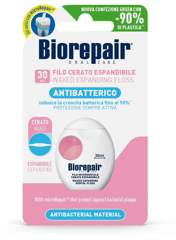 BIOREPAIR ORAL CARE ANTIBATTERICO FILO CERATO ESPANDIBILE GENGIVE DELICATE 25+5 METRI - Farmacia Nuova Dr.ssa Gabriella Catellani