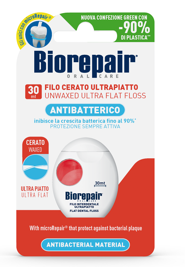 BIOREPAIR ORAL CARE ANTIBATTERICO FILO NON CERATO ULTRAPIATTO DENTI SENSIBILI 25+5 METRI - Farmacia Nuova Dr.ssa Gabriella Catellani
