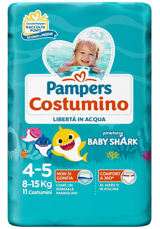 PAMPERS COSTUMINO BABY SHARK CP S 4-5 11 PEZZI - Farmacia Nuova Dr.ssa Gabriella Catellani