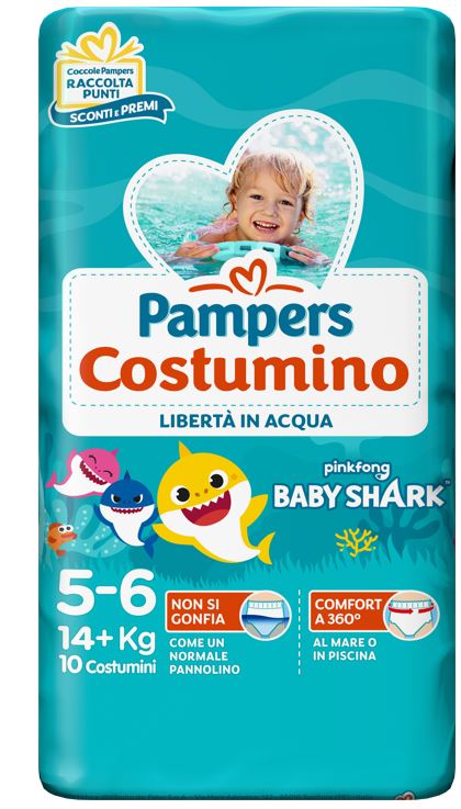 PAMPERS COSTUMINO BABY SHARK CP S 5-6 10 PEZZI - Farmacia Nuova Dr.ssa Gabriella Catellani