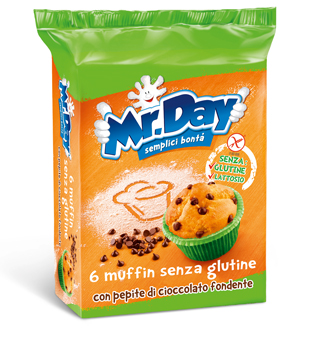 MR DAY MUFFIN SENZA GLUTINE CON PEPITE DI CIOCCOLATO FONDENTE 6 X 42 G - Farmacia Nuova Dr.ssa Gabriella Catellani