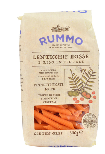 RUMMO PENNETTE RIGATE N 70 LENTICCHIE ROSSE E RISO INTEGRALE 300 G - Farmacia Nuova Dr.ssa Gabriella Catellani