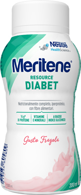 MERITENE RESOURCE DIABET FRAGOLA ALIMENTO IPERPROTEICO 28 VITAMINE E MINERALI 200 ML - Farmacia Nuova Dr.ssa Gabriella Catellani
